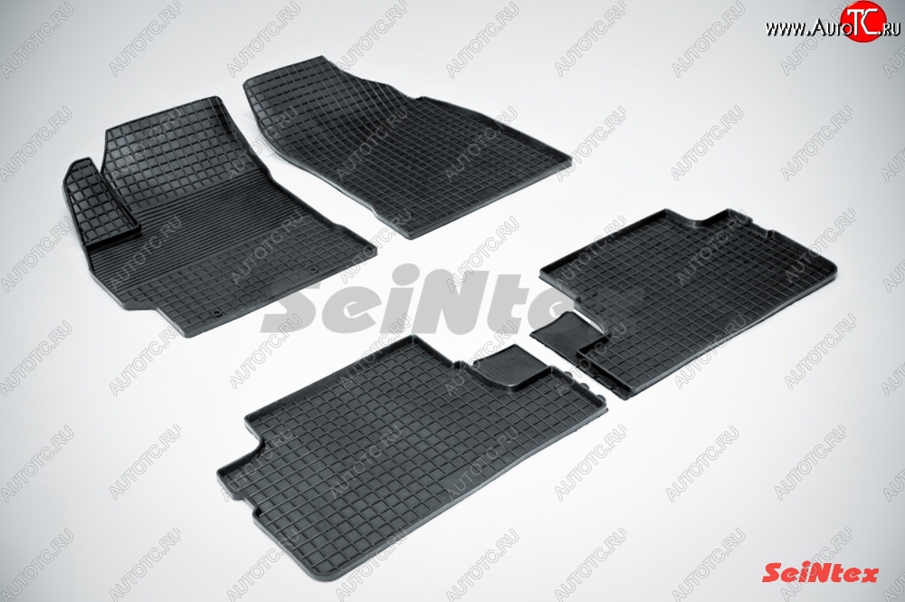3 299 р. Износостойкие коврики в салон с рисунком Сетка SeiNtex Premium 4 шт. (резина)  Toyota Corolla  E150 (2006-2010) седан дорестайлинг  с доставкой в г. Керчь
