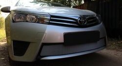 1 539 р. Сетка на бампер Russtal (хром) Toyota Corolla E180 дорестайлинг (2013-2016)  с доставкой в г. Керчь. Увеличить фотографию 2