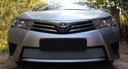1 539 р. Сетка на бампер Russtal (хром) Toyota Corolla E180 дорестайлинг (2013-2016)  с доставкой в г. Керчь. Увеличить фотографию 3