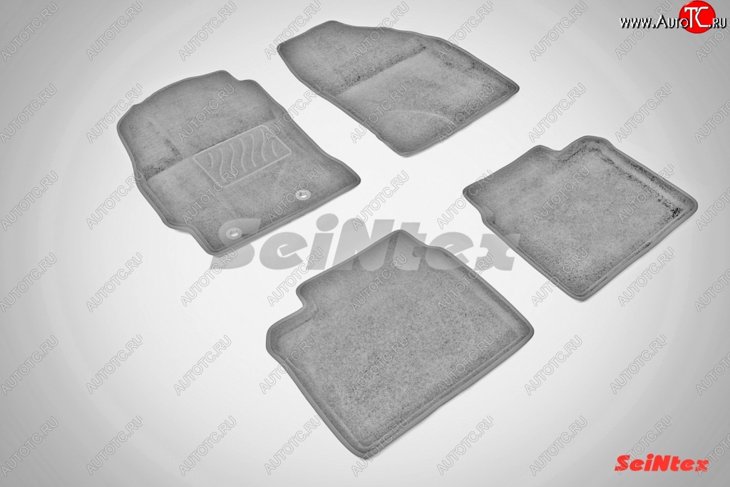 7 399 р. Износостойкие коврики в салон SeiNtex Premium 3D 4 шт. (ворсовые, серые) Toyota Corolla E180 дорестайлинг (2013-2016)  с доставкой в г. Керчь