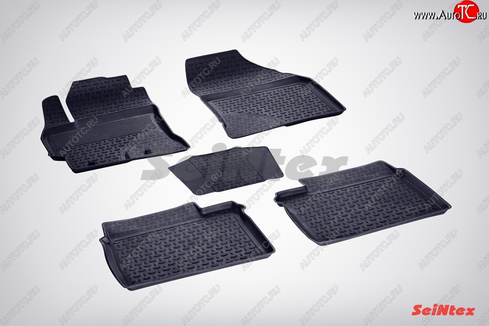 3 149 р. Износостойкие коврики в салон с высоким бортом SeiNtex Premium 4 шт. (резина) Toyota Corolla E180 рестайлинг (2016-2019)  с доставкой в г. Керчь