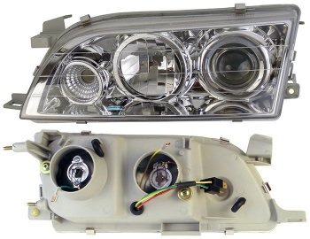 Левая фара SAT (хрусталь, линза) Toyota Corolla  E100 (1991-2002) седан, универсал