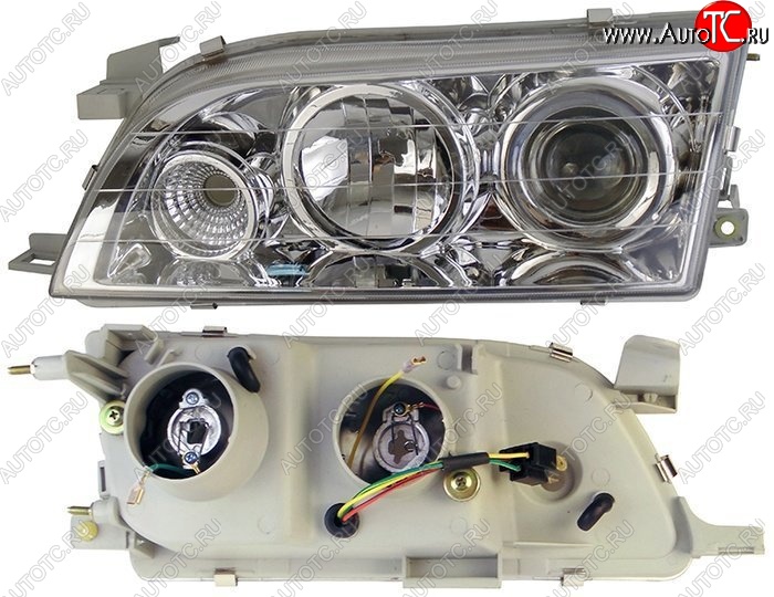 3 099 р. Левая фара SAT (хрусталь, линза) Toyota Corolla E100 седан (1991-2002)  с доставкой в г. Керчь
