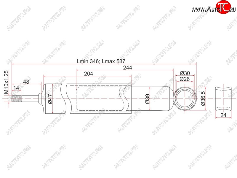 1 699 р. Амортизатор задний LH=RH SAT  Toyota Corolla  E100 - Sprinter ( E100,  E110)  с доставкой в г. Керчь