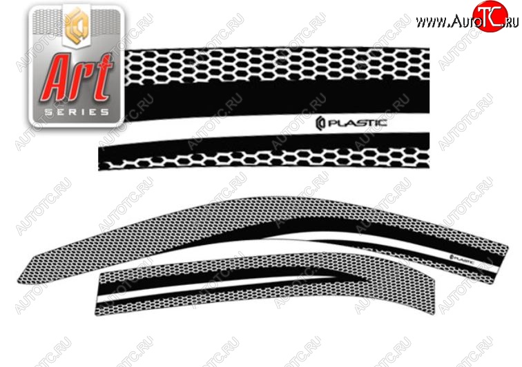 2 159 р. Дефлектора окон (E100, 103) CA-Plastic  Toyota Corolla  E110 (1997-2000) седан дорестайлинг (Серия Art белая, Без хром.молдинга, Крепление только на скотч)  с доставкой в г. Керчь