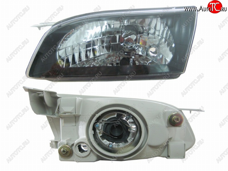 2 459 р. Левая фара SAT (черный хрусталь)  Toyota Corolla  E110 (1997-2000) седан дорестайлинг, универсал дорестайлинг, хэтчбек 5 дв. дорестайлинг  с доставкой в г. Керчь