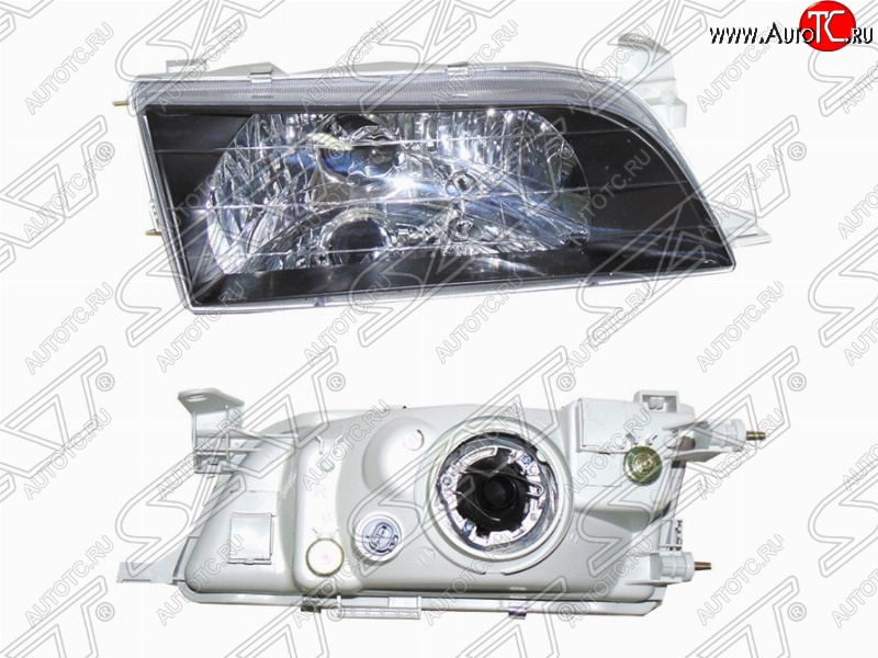 2 499 р. Левая фара передняя SAT (черный хрусталь)  Toyota Corolla  E110 (1997-2000) седан дорестайлинг  с доставкой в г. Керчь