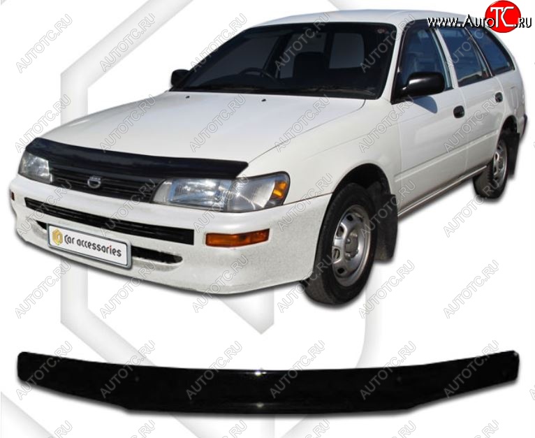 1 899 р. Дефлектор капота (E100, 103) CA-Plastiс  Toyota Corolla  E110 (1997-2000) универсал дорестайлинг (Classic черный, Без надписи)  с доставкой в г. Керчь