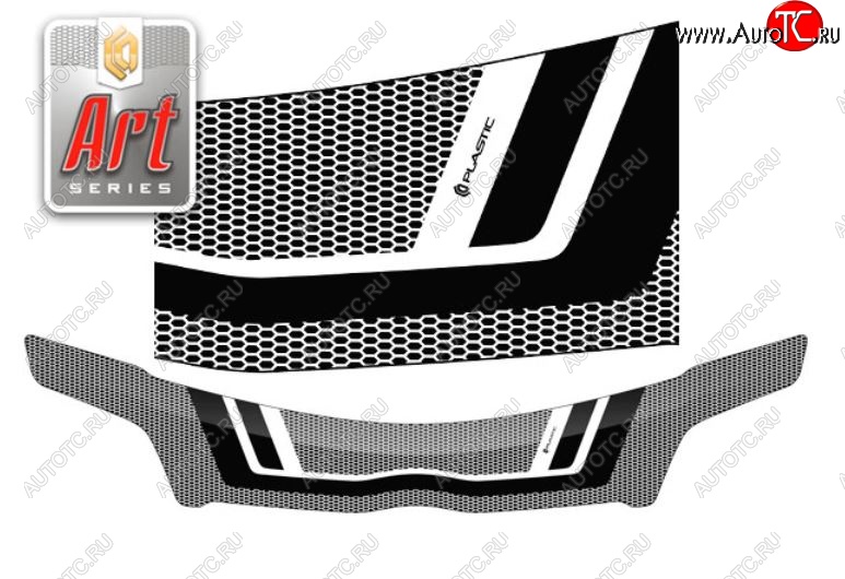 2 399 р. Дефлектор капота CA-Plastiс  Toyota Corolla  E120 (2000-2004) седан дорестайлинг (Серия Art графит)  с доставкой в г. Керчь