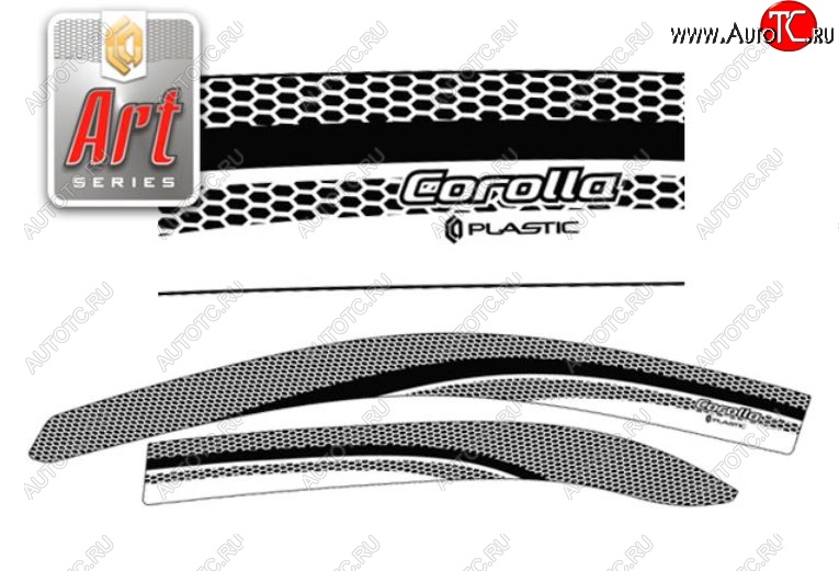 2 199 р. Дефлектора окон (E121-124) CA-Plastic  Toyota Corolla  E120 (2000-2004) седан дорестайлинг (Серия Art графит, Без хром.молдинга, Крепление только на скотч)  с доставкой в г. Керчь