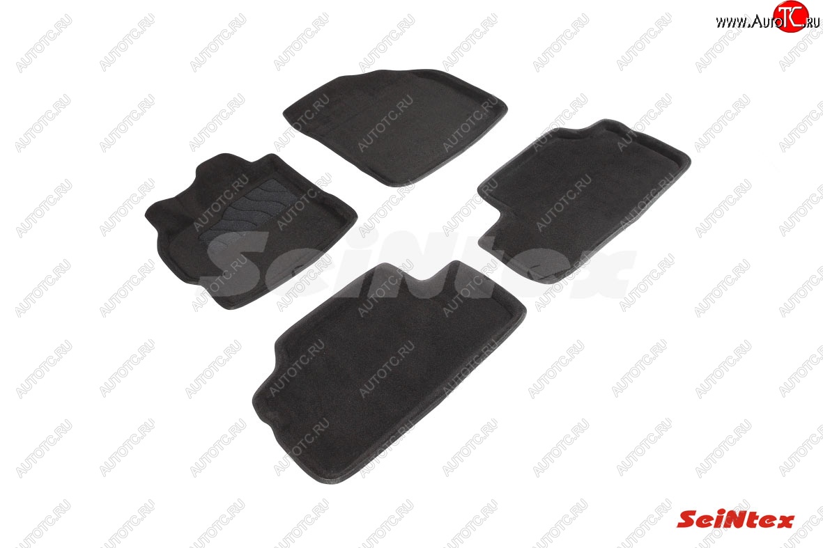 5 449 р. Комплект ворсовых ковриков в салон Seintex (3D)  Toyota Corolla ( E150,  E140) (2006-2013) седан дорестайлинг, седан рестайлинг (Черный)  с доставкой в г. Керчь