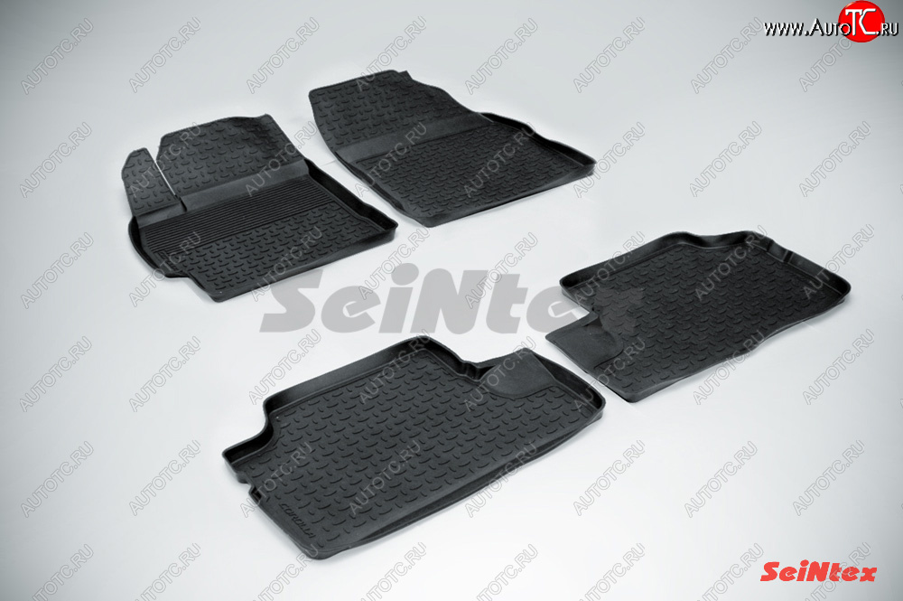 3 089 р. Коврики в салон SeiNtex (резина, высокий бортик)  Toyota Corolla  E140 (2007-2013) седан дорестайлинг, седан рестайлинг  с доставкой в г. Керчь