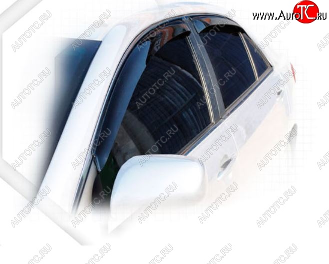 1 999 р. Дефлектора окон CA-Plastic Toyota Camry XV40 рестайлинг (2009-2011) (Classic полупрозрачный, Без хром.молдинга, Крепление только на скотч)  с доставкой в г. Керчь
