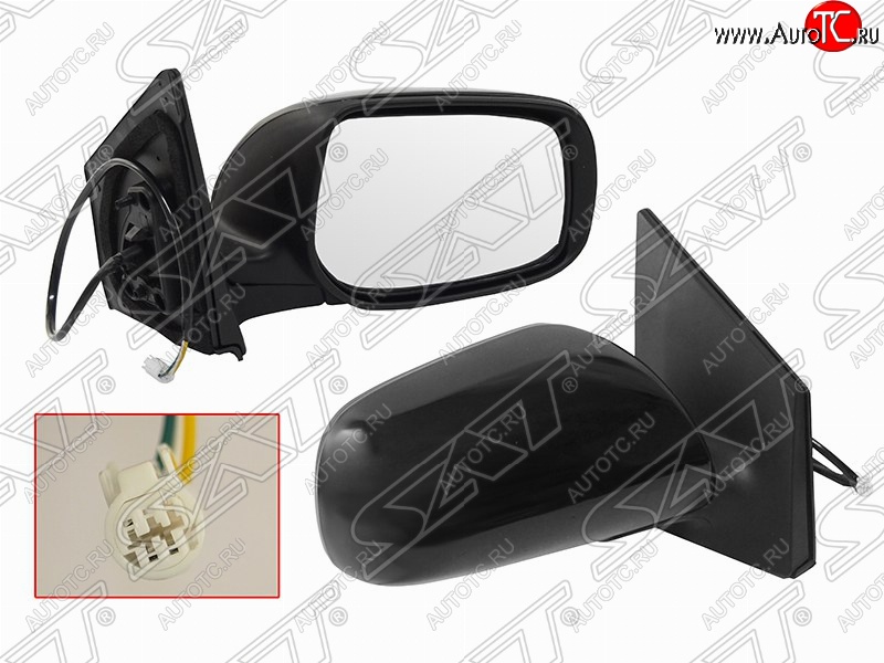 4 099 р. Правое боковое зеркало заднего вида (3 конт./эл. рег-ка) SAT Toyota Corolla E150 седан дорестайлинг (2006-2010) (Неокрашенное)  с доставкой в г. Керчь