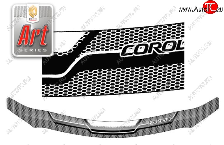 2 199 р. Дефлектор капота CA-Plastiс  Toyota Corolla  E150 (2006-2010) седан дорестайлинг (Серия Art графит)  с доставкой в г. Керчь
