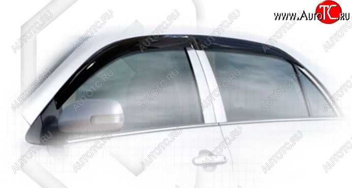 2 099 р. Дефлектора окон CA-Plastic Toyota Corolla E150 седан дорестайлинг (2006-2010) (Classic полупрозрачный, Без хром.молдинга, Крепление только на скотч)  с доставкой в г. Керчь