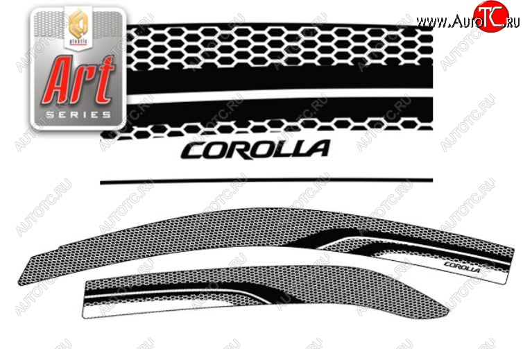 2 199 р. Дефлектора окон CA-Plastic  Toyota Corolla  E150 (2006-2010) седан дорестайлинг (Серия Art графит, Без хром.молдинга, Крепление только на скотч)  с доставкой в г. Керчь
