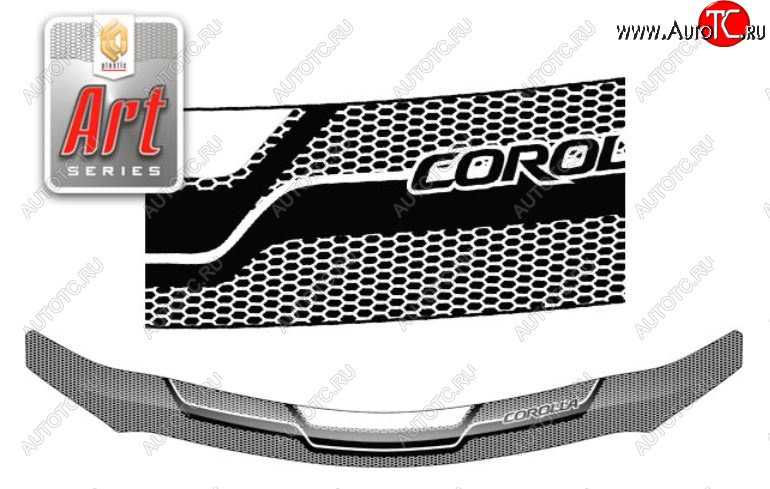 2 199 р. Дефлектор капота CA-Plastiс  Toyota Corolla  E150 (2009-2013) седан рестайлинг (Серия Art серебро)  с доставкой в г. Керчь