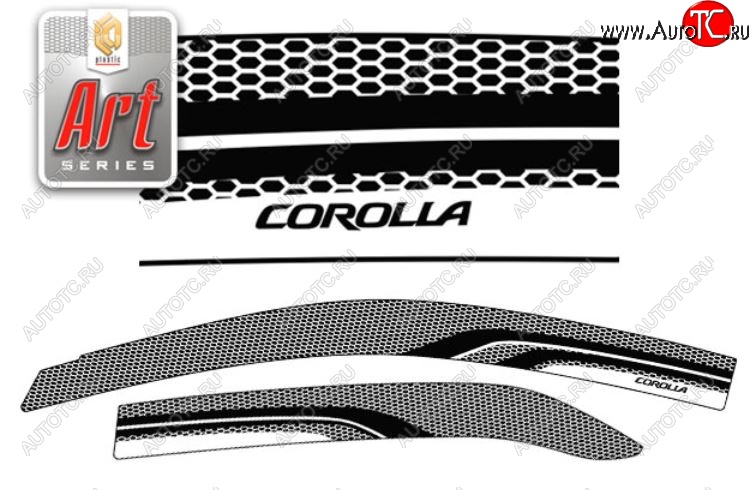 2 199 р. Дефлектора окон CA-Plastic  Toyota Corolla  E150 (2009-2013) седан рестайлинг (Серия Art серебро, Без хром.молдинга, Крепление только на скотч)  с доставкой в г. Керчь