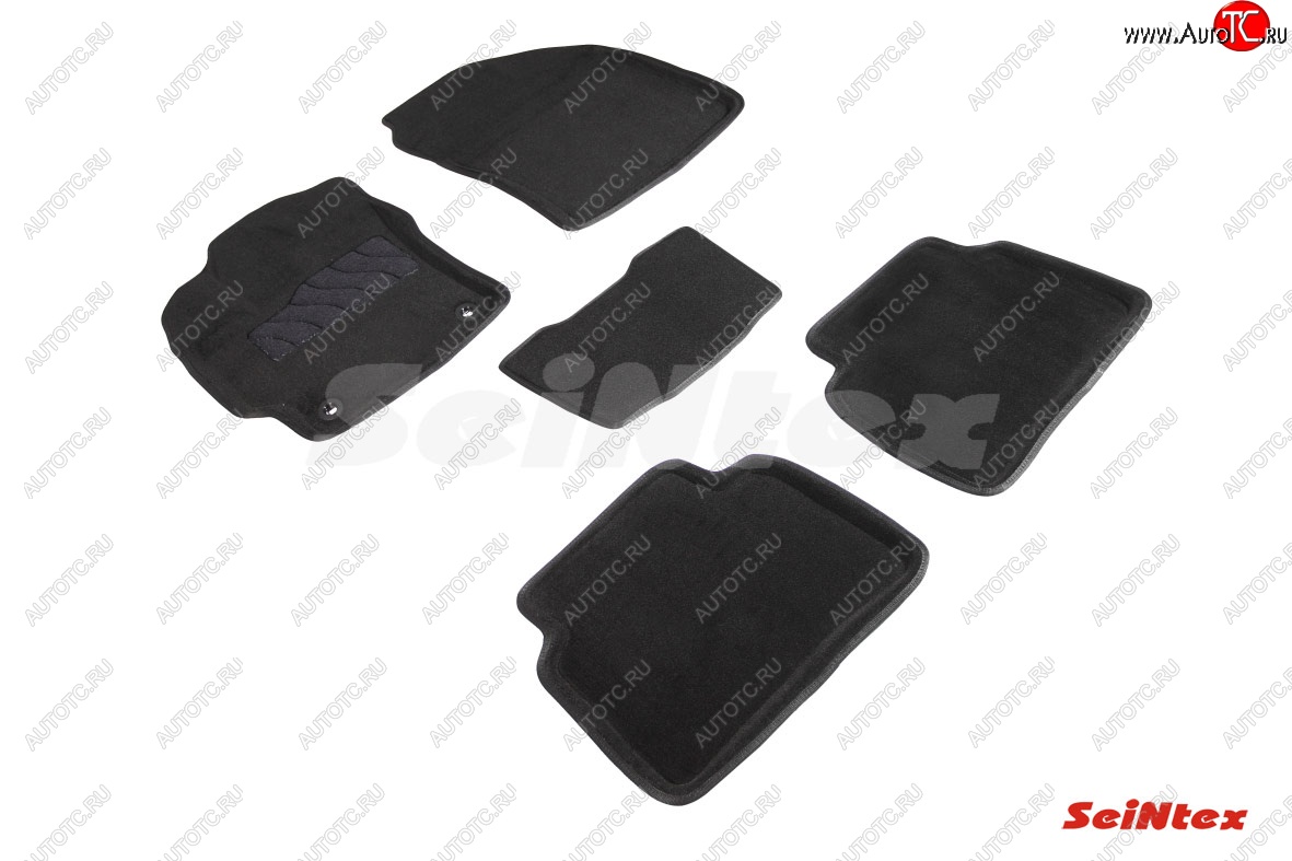5 449 р. Комплект 3D ковриков в салон (ворсовые / чёрные) Seintex  Toyota Corolla  E210 (2018-2022) седан дорестайлинг  с доставкой в г. Керчь