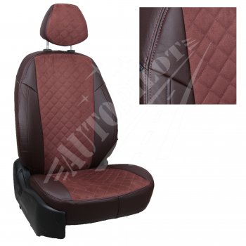 Чехлы сидений (40/60 с задним подлокотника, Comfort / Prestige, экокожа/алькантара) AUTOPILOT Ромб  Toyota Corolla  E210 (2018-2022) седан дорестайлинг (Шоколад + Шоколад)
