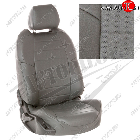 13 849 р. Чехлы сидений AUTOPILOT Экокожа (40/60 с задним подлокотника, Comfort / Prestige)  Toyota Corolla  E210 (2018-2022) седан дорестайлинг (Серый + Серый)  с доставкой в г. Керчь