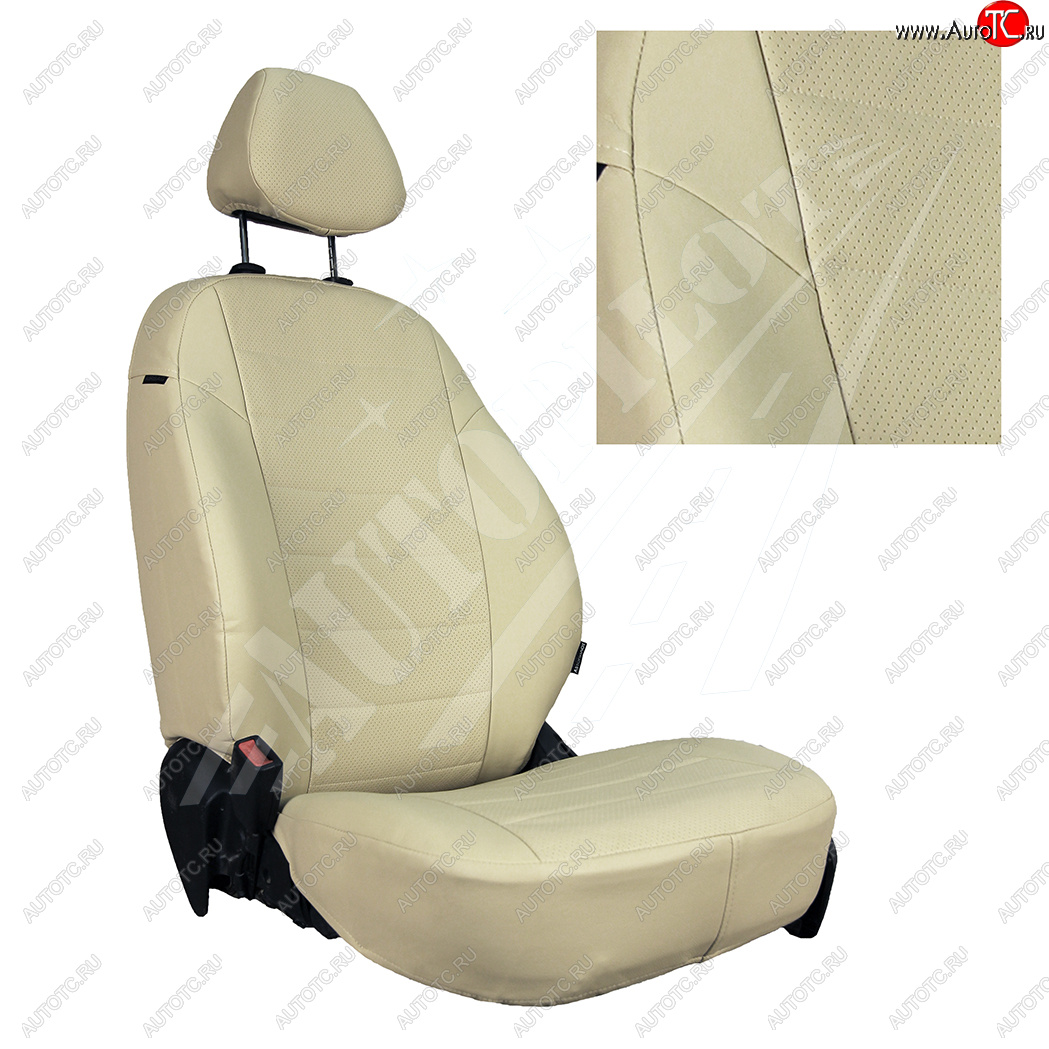 13 849 р. Чехлы сидений AUTOPILOT Экокожа (40/60 с задним подлокотника, Comfort / Prestige)  Toyota Corolla  E210 (2018-2022) седан дорестайлинг (Бежевый + Бежевый)  с доставкой в г. Керчь