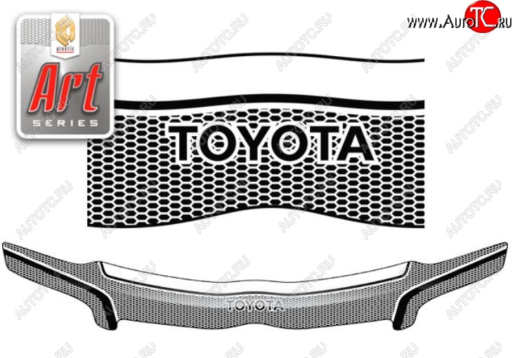 2 199 р. Дефлектор капота CA-Plastiс  Toyota Corolla Fielder  E120 (2004-2006) универсал 2-ой рестайлинг (Серия Art черная)  с доставкой в г. Керчь