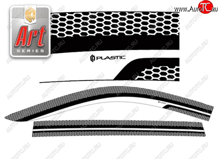 2 299 р. Дефлектора окон CA-Plastic  Toyota Corolla Fielder  E160 (2012-2015) универсал дорестайлинг (Серия Art белая, Без хром.молдинга)  с доставкой в г. Керчь