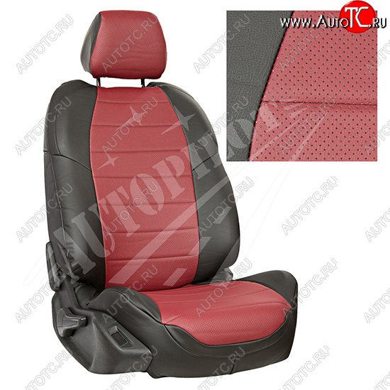 13 649 р. Чехлы сидений AUTOPILOT Экокожа (40/60 без подлокотника, Standart / Classic)  Toyota Corolla  E210 (2018-2022) седан дорестайлинг (Черный + Бордовый)  с доставкой в г. Керчь