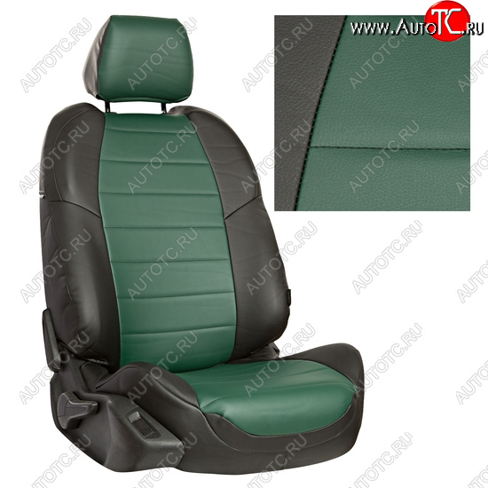 13 649 р. Чехлы сидений AUTOPILOT Экокожа (40/60 без подлокотника, Standart / Classic)  Toyota Corolla  E210 (2018-2022) седан дорестайлинг (Черный + Зеленый)  с доставкой в г. Керчь