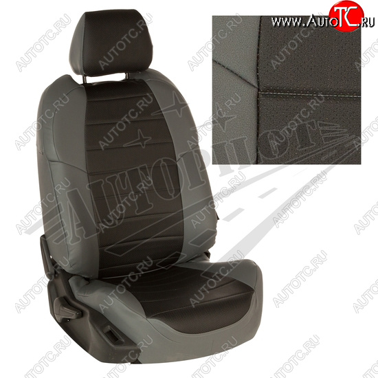 13 649 р. Чехлы сидений AUTOPILOT Экокожа (40/60 без подлокотника, Standart / Classic)  Toyota Corolla  E210 (2018-2022) седан дорестайлинг (Серый + Черный)  с доставкой в г. Керчь
