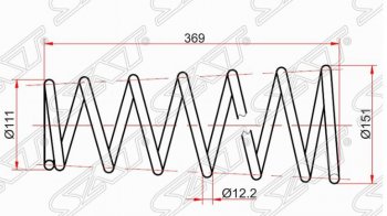 Комплект задних пружин WG SAT (2 шт) Toyota Corolla E110 универсал рестайлинг (2000-2002)