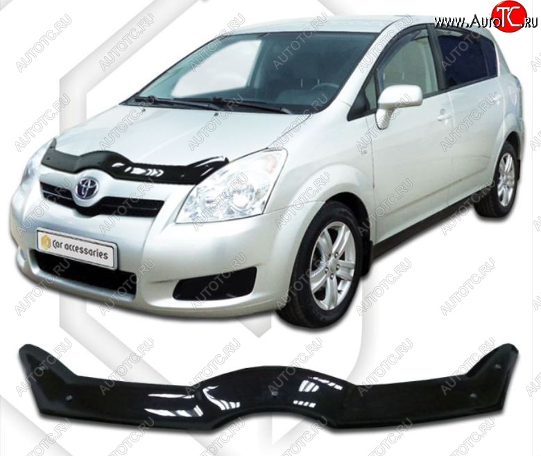 1 999 р. Дефлектор капота CA-Plastiс  Toyota Corolla Verso  AR10 (2004-2009) (Classic черный, Без надписи)  с доставкой в г. Керчь