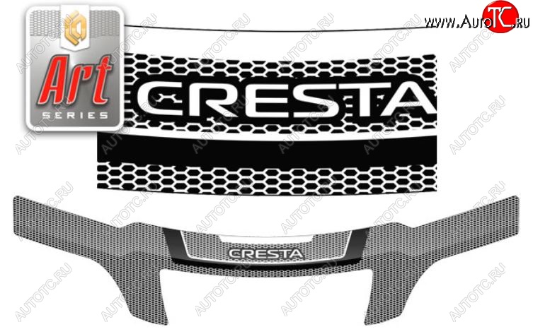 2 399 р. Дефлектор капота CA-Plastiс  Toyota Cresta  X100 (1996-1998) дорестайлинг (Серия Art серебро)  с доставкой в г. Керчь