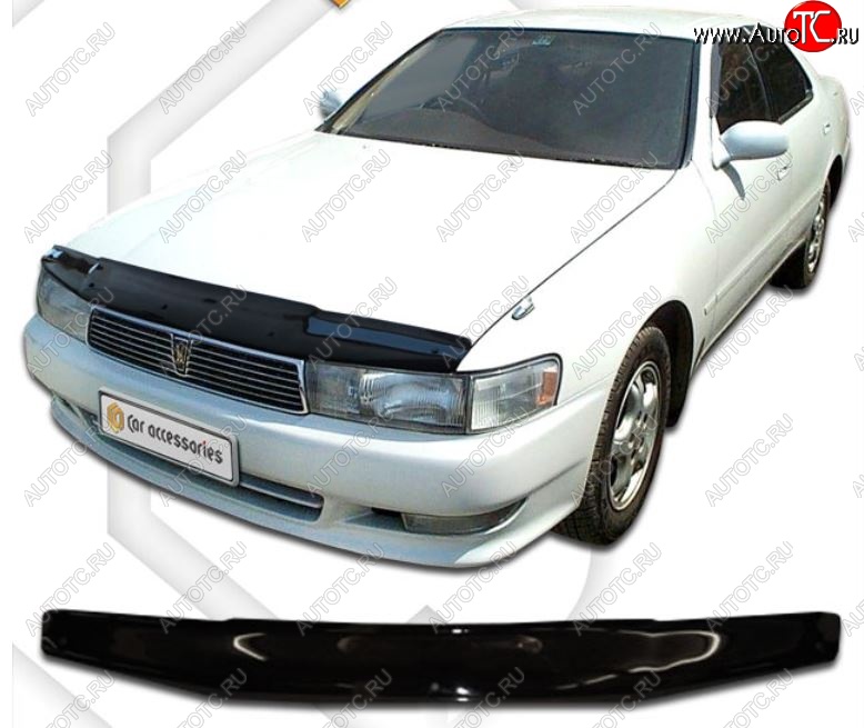 1 899 р. Дефлектор капота CA-Plastiс Toyota Cresta X90 (1992-1996) (Classic черный, Без надписи)  с доставкой в г. Керчь