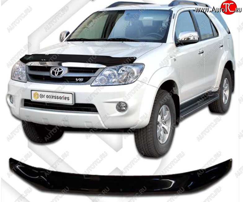 2 079 р. Дефлектор капота CA-Plastiс Toyota Fortuner AN50/AN60 дорестайлинг (2004-2008) (Classic черный, Без надписи) с доставкой в г. Керчь Увеличить фотографию 1 2 079 р. Дефлектор капота CA-Plastiс Toyota Fortuner AN50/AN60 дорестайлинг (2004-2008) (Classic черный, Без надписи) с доставкой в г. Керчь
