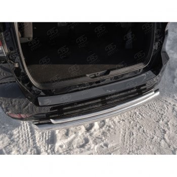 1 999 р. Накладка на задний бампер (лист нерж зеркальный) Russtal Toyota Fortuner AN160 дорестайлинг (2015-2020)  с доставкой в г. Керчь. Увеличить фотографию 3