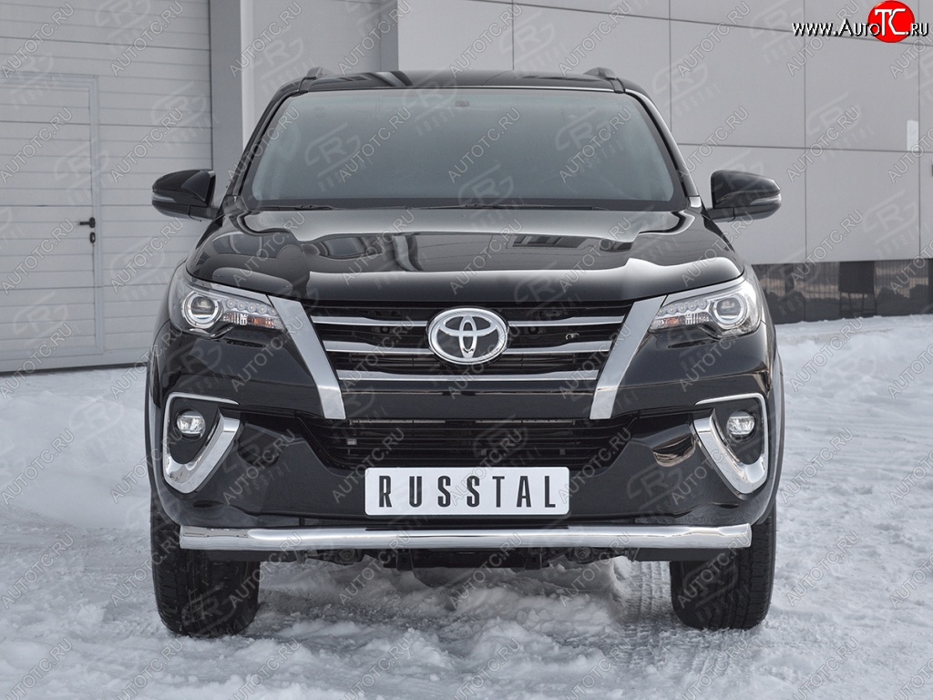 17 699 р. Защита переднего бампера (Ø63 мм, нержавейка) SLITKOFF  Toyota Fortuner  AN160 (2015-2020) дорестайлинг  с доставкой в г. Керчь