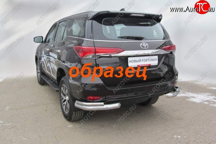 13 649 р. Уголки d76+d42 двойные Toyota Fortuner AN160 дорестайлинг (2015-2020) (Цвет: серебристый)  с доставкой в г. Керчь