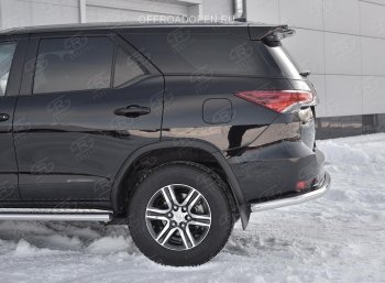 17 699 р. Защита заднего бампера (Ø63 мм, нержавейка) SLITKOFF  Toyota Fortuner  AN160 (2015-2020) дорестайлинг  с доставкой в г. Керчь. Увеличить фотографию 4
