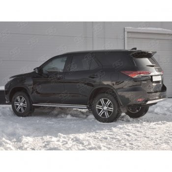 13 699 р. Защита заднего бампера (Ø75х42 мм, нержавейка) Russtal Toyota Fortuner AN160 дорестайлинг (2015-2020)  с доставкой в г. Керчь. Увеличить фотографию 2