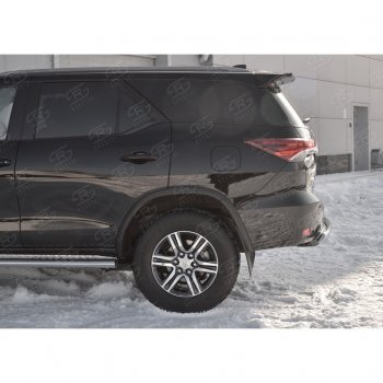 13 699 р. Защита заднего бампера (Ø75х42 мм, нержавейка) Russtal Toyota Fortuner AN160 дорестайлинг (2015-2020)  с доставкой в г. Керчь. Увеличить фотографию 3