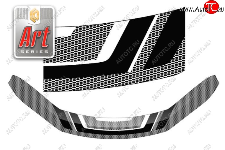 2 479 р. Дефлектор капота CA-Plastiс  Toyota Fortuner  AN160 (2015-2025) дорестайлинг, рестайлинг (Серия Art графит)  с доставкой в г. Керчь
