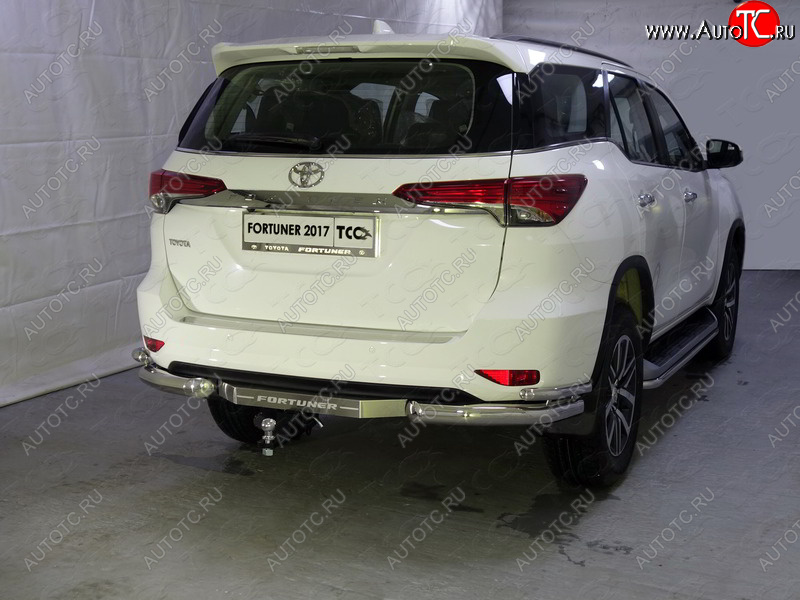 26 499 р. Защита заднего бампера (уголки двойные) ТСС 76,1/42,4 мм  Toyota Fortuner  AN160 (2015-2020) дорестайлинг  с доставкой в г. Керчь
