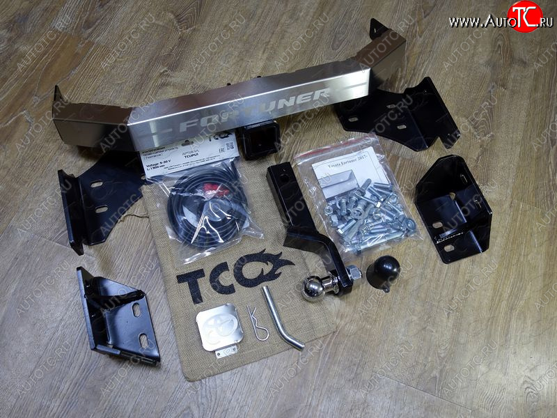 22 999 р. Фаркоп (тягово-сцепное устройство) TCC (надпись Fortuner)  Toyota Fortuner  AN160 (2015-2025) дорестайлинг, рестайлинг (Оцинкованный, шар E - оцинкованный)  с доставкой в г. Керчь