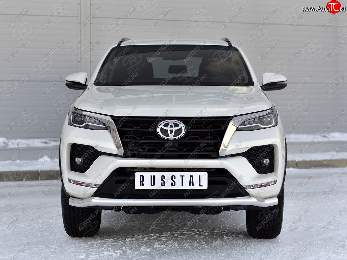 19 799 р. Защита переднего бампера (Ø63 мм, нержавейка) SLITKOFF Toyota Fortuner AN160 рестайлинг (2020-2025)  с доставкой в г. Керчь