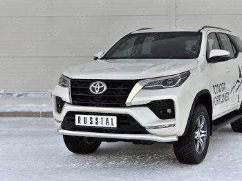 19 799 р. Защита переднего бампера (Ø63 мм, нержавейка) SLITKOFF Toyota Fortuner AN160 рестайлинг (2020-2025)  с доставкой в г. Керчь. Увеличить фотографию 2