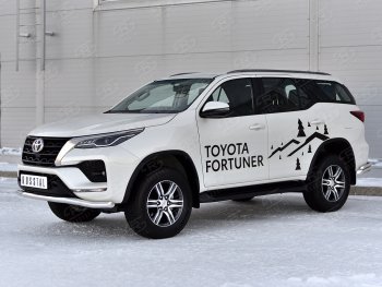 19 799 р. Защита переднего бампера (Ø63 мм, нержавейка) SLITKOFF Toyota Fortuner AN160 рестайлинг (2020-2025)  с доставкой в г. Керчь. Увеличить фотографию 3