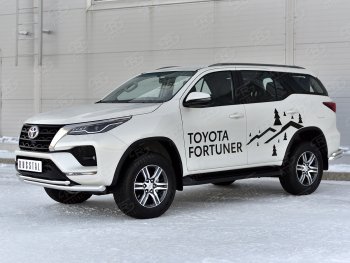 22 999 р. Защита переднего бампера (2 трубы Ø63 и 42 мм, нержавейка) SLITKOFF  Toyota Fortuner  AN160 (2020-2025) рестайлинг  с доставкой в г. Керчь. Увеличить фотографию 2